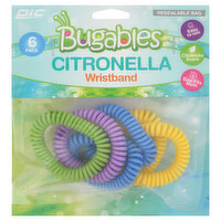 Bugables Wristband, Citronella, 6 Pack - 6 Each 