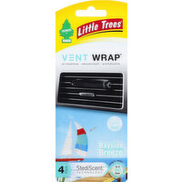 Little Trees Air Freshener, Bayside Breeze, Vent Wrap, 4 Pack