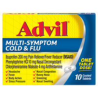 Advil Cold & Flu, Multi-Symptom, Coated Tablets - 10 Each 