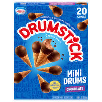 Drumstick Dessert Cones, Chocolate, Mini Drums - 20 Each 