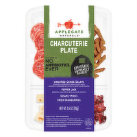Applegate Naturals Charcuterie Plate Genoa Salami, Pepper Jack, Sesame Sticks & Dried Cranberries - 2.6 Ounce 