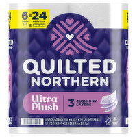 Quilted Northern Bathroom Tissue, Unscented, Mega Rolls, 3-Ply - 6 Each 