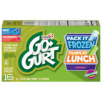 Go-Gurt Yogurt, Low Fat, Berry/Strawberry, Value Pack - 16 Each 