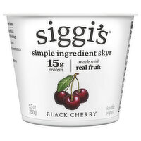 Siggi's Yogurt, Black Cherry, Lowfat - 5.3 Ounce 