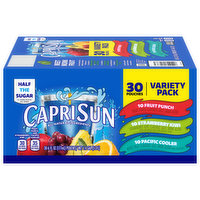 Capri Sun Juice Drink Blend, Fruit Punch/Strawberry Kiwi/Pacific Cooler, Variety Pack - 30 Each 
