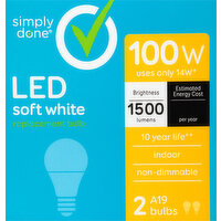 Simply Done Light Bulbs, LED, Soft White, 14 Watts