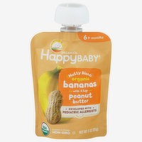 Happy Baby Bananas with Peanut Butter, 6+ Months, Nutty Blends - 3 Ounce 