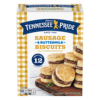 Odom's Tennessee Pride Sausage & Buttermilk Biscuits, Snack Size - 12 Each 