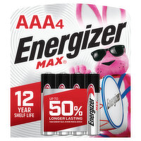 Energizer Batteries, Alkaline, AAA, 4 Pack - 4 Each 