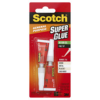 Scotch Super Glue, General Purpose, Fine Tip, No Run Gel - 2 Each
