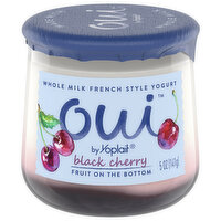 Oui Yogurt, French Style, Whole Milk, Black Cherry, Fruit on the Bottom - 5 Ounce 