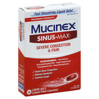 Mucinex Severe Congestion & Pain, Maximum Strength, Liquid Gels