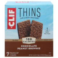 Clif Snack Bars, Chocolate Peanut Brownie, Thin & Crispy, 7 Pack - 7 Each 