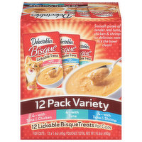 Delectables Lickable Bisque Treats, 12 Pack Variety - 12 Each 