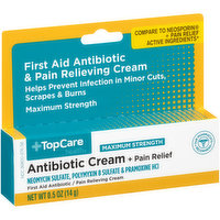 TopCare Maximum Strength First Aid Antibiotic + Pain Relief Neomycin Sulfate, Polymyxin B Sulfate & Pramoxine Hcl Cream