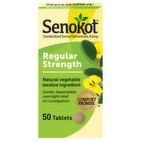 Senokot Senna Concentrate, Standardized, Regular Strength, 8.6 Mg, Tablets - 50 Each 