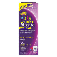 Allegra Allergy, Liquid, Berry Flavor, Children's, Value Size - 8 Fluid ounce