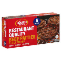 Holten Meats Beef Patties, Restaurant Quality - 6 Each 