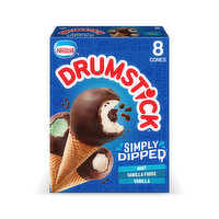 Drumstick Frozen Dairy Dessert Cones, Mint/Vanilla Fudge/Vanilla, Simply Dipped