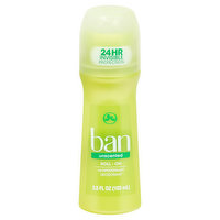 Ban Antiperspirant/Deodorant, Unscented, Roll-On - 3.5 Ounce 
