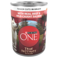 Purina One Dog Food, with Real Beef & Wild-Caught Salmon, Tender Cuts in Gravy, Adult - 13 Ounce 