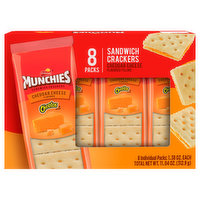 Munchies Sandwich Crackers, Cheetos Cheddar Cheese Flavored, 8 Packs