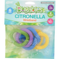 Bugables Wristband, Citronella, 6 Pack - 6 Each 