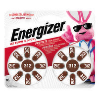 Energizer Hearing Aid Batteries, Zinc-Air, 312 - 16 Each 