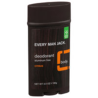 Every Man Jack Deodorant, Citrus, Body - 3 Ounce 