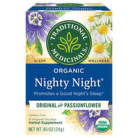 Traditional Medicinals Herbal Supplement, Organic, Original with Passionflower, Nighty Night, Tea Bags - 16 Each 