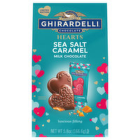 Ghirardelli Milk Choclolate, Hearts, Sea Salt Caramel - 5.8 Ounce 