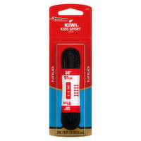 Kiwi Sport Laces, Flat Black, Kids, 36 Inches - 1 Each