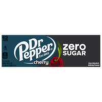 Dr Pepper Soda, Zero Sugar, Cherry, 12 Pack - 12 Each 