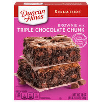 Duncan Hines Brownie Mix, Triple Chocolate Chunk - 18 Ounce 