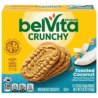 BELVITA Toasted Coconut Breakfast Biscuits, 5 Packs (4 Biscuits Per Pack) - 8.8 Ounce 