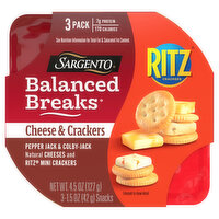 Sargento Balanced Breaks, Cheese & Crackers, 3 Pack - 3 Each 