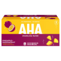 AHA Sparkling Water, Pineapple + Passionfruit - 8 Each