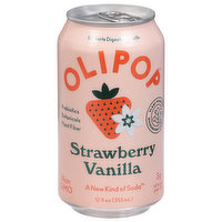 Olipop Soda, Strawberry Vanilla - 12 Fluid ounce 