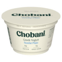 Chobani Yogurt, Greek, Nonfat, Plain