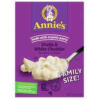Annie's Macaroni & Cheese, Shells & White Cheddar, Family Size - 10.5 Ounce 
