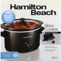 Hamilton Beach Slow Cooker, Oval Shape, 3 Quart Capacity - 1 Each 