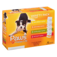 Paws Happy Life Dog Food, Variety Pack - 12 Each 