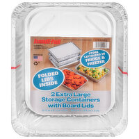 Handi-Foil Storage Containers with Board Lids, Extra Large - 2 Each 