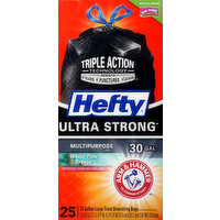 Hefty Trash Bags, Drawstring, White Pine Breeze, Large, 30 Gallon - 25 Each 