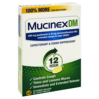 Mucinex Expectorant & Cough Suppressant, 12 Hour, Extended-Release Bi-Layer Tablets - 40 Each 