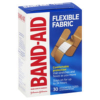 Band Aid Bandages, Flexible Fabric, Assorted Size - 30 Each 