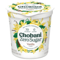 Chobani Yogurt-Cultured, Zero Sugar, Vanilla - 32 Ounce 