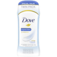 Dove Deodorant, Anti-Perspirant, Original Clean, Twin Pack, Special Value - 2 Each 