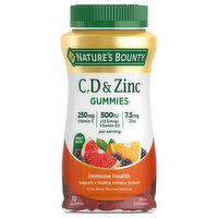 Nature's Bounty Vitamin C, D & Zinc, Immune Health, Gummies, Citrus Berry Flavored - 70 Each 