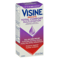 Visine Eye Drops, Red Eye, Total Comfort, Multi-Symptom, Sterile - 0.5 Ounce 
